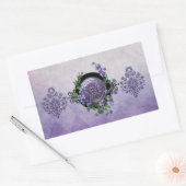 ローレルハースト、ヴィンテージ花模様:春アイリス 長方形シール (封筒)