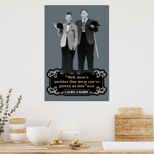 ローレルハーディは別の混乱素晴らしYuvを抱く ポスター (キッチン)