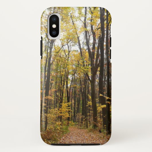 ローレルヒル公園の紅葉の遊歩道と黄金の葉 Case-Mate iPhoneケース (裏面)