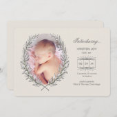 ローレルフレーム写真誕生のお知らせ 案内状 (正面/裏面)