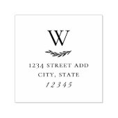 ローレルブランチイニシャル結婚ズ差出人住所 セルフインキングスタンプ (デザイン)