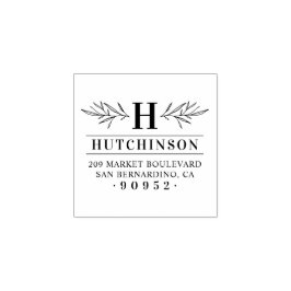 ローレルブランチモノグラムファミリー名差出人住所 ラバースタンプ