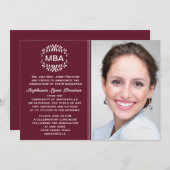 ローレルブランチMaroon写真卒業招待状 招待状 (正面/裏面)