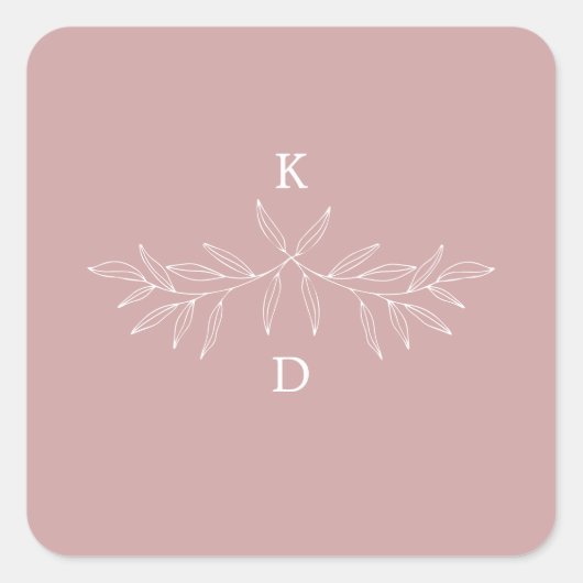 ローレルミニマル結婚式招待状シールステッカー スクエアシール (正面)