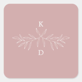 ローレルミニマル結婚式招待状シールステッカー スクエアシール