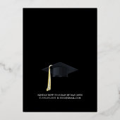 ローレルモノグラムのブラックとフォイルの卒業箔 箔招待状 (裏面)