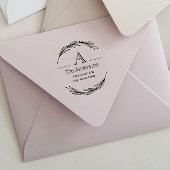 ローレルモノグラムファミリーネーム差出人住所 ラバースタンプ