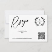 ローレルモノグラムQRコードオンラインRSVP 出欠カード (正面)