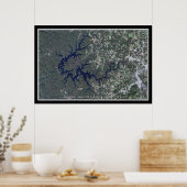 ローレルリバーレイクケンタッキー衛星ポスターマップ ポスター (キッチン)