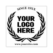 ローレルリースあなたのビジネスロゴカスタム ラバースタンプ (インプリント)