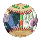 ローレルリースあなたの写真野球最高のパパ 野球ボール (裏面)