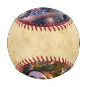 ローレルリースあなたの写真野球最高のパパ 野球ボール (正面)