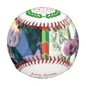 ローレルリースあなたの写真野球最高のパパ 野球ボール (裏面)