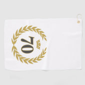 ローレルリースとクラウン70誕生日 ゴルフタオル (横)