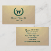 ローレルリースと手紙ヴィンテージ名刺 名刺 (正面/裏面)