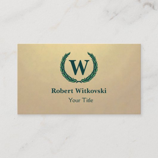 ローレルリースと手紙ヴィンテージ名刺 名刺 (正面)