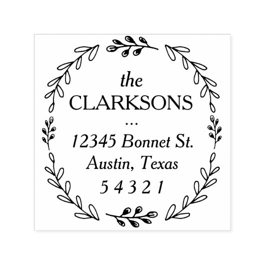 ローレルリースアドレススタンプ セルフインキングスタンプ (デザイン)