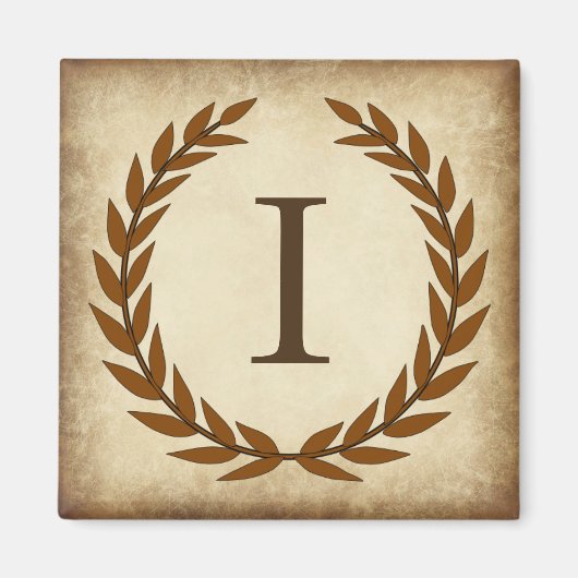 ローレルリースエイジドパピルスイニシャルI マグネット (正面)