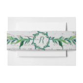 ローレルリースオリーブリーフブランチモダンウッド 招待状ベリーバンド (正面例)