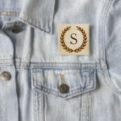 ローレルリースオンパーチメントモノグラムイニシャルS 缶バッジ (インサイチュ)