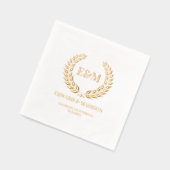 ローレルリースカスタムウェディングイニシャル 箔ナプキン (左)
