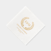 ローレルリースカスタムウェディングイニシャル 箔ナプキン (右)