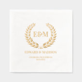 ローレルリースカスタムウェディングイニシャル 箔ナプキン (正面)