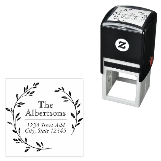 ローレルリースカスタムファミリー名差出人住所 セルフインキングスタンプ (インサイチュ)