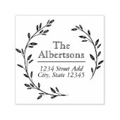 ローレルリースカスタムファミリー名差出人住所 セルフインキングスタンプ (デザイン)