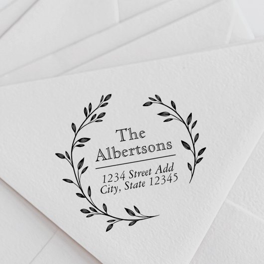 ローレルリースカスタムファミリー名差出人住所 セルフインキングスタンプ