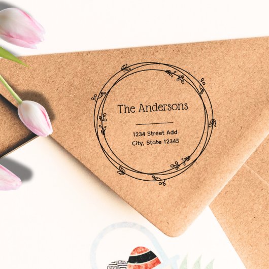 ローレルリースカスタムファミリー名差出人住所 ラバースタンプ