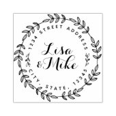 ローレルリースカップル結婚ネームの差出人住所 ラバースタンプ (インプリント)