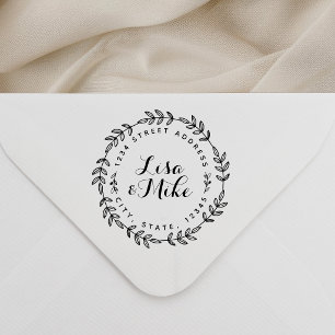 ローレルリースカップル結婚ネームの差出人住所 ラバースタンプ