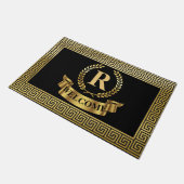 ローレルリースギリシャ鍵パーソナル化可能なドアマット ドアマット (アングル)