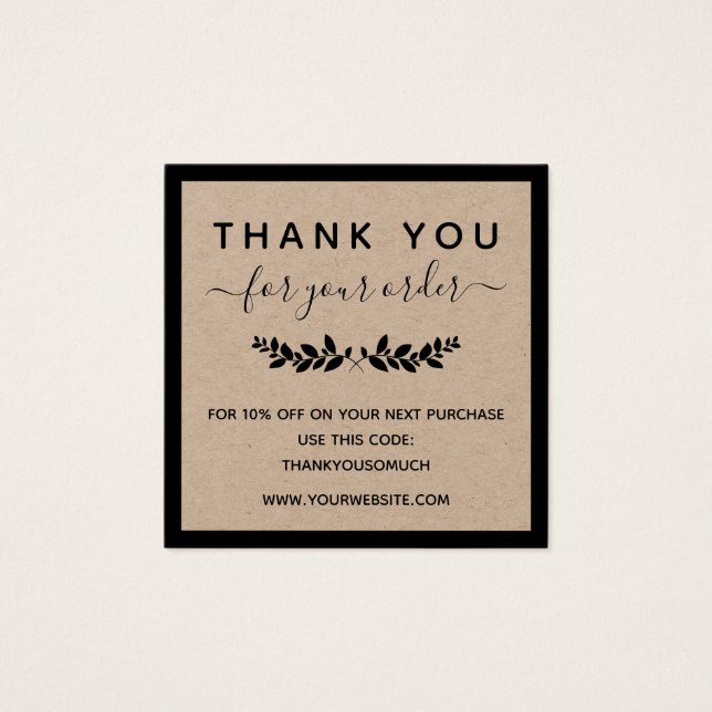 ローレルリースクラフト紙有難うご注文 (正面)