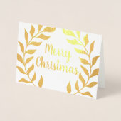 ローレルリースクリスマスフォト実在金ゴールド 箔カード (正面)