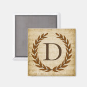 ローレルリースシートミュージックモノグラムイニシャルD マグネット (正面/裏面)