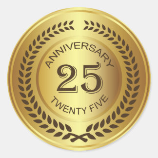 ローレルリースステッカー付き黄金25周年記念 ラウンドシール