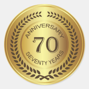 ローレルリースステッカー付き黄金70周年 ラウンドシール