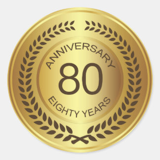 ローレルリースステッカー付き黄金80周年記念 ラウンドシール