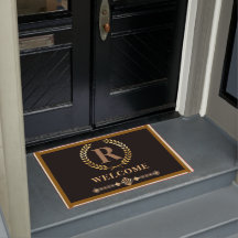 ローレルリースパーソナライズされたイニシャルドアマット