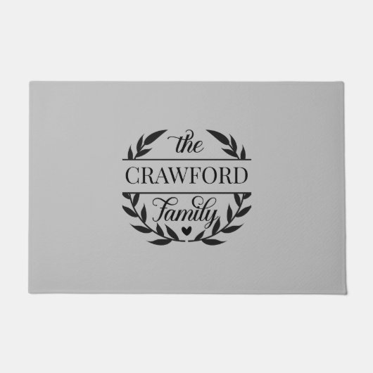 ローレルリースパーソナライズされたドアマット ドアマット (正面)
