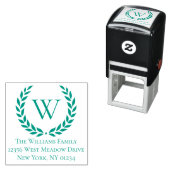 ローレルリースファミリーネームモノグラム差出人住所 セルフインキングスタンプ (インサイチュ)
