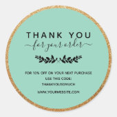 ローレルリースミントフェイク金ゴールドご注文ありがとうございます ラウンドシール (正面)