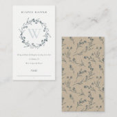 ローレルリースモノグラムおむつラッフルベビーシャワー エンクロージャーカード (正面/裏面)