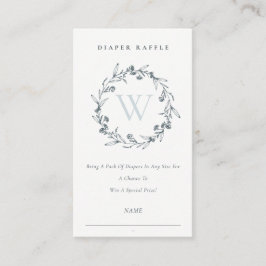 ローレルリースモノグラムおむつラッフルベビーシャワー エンクロージャーカード