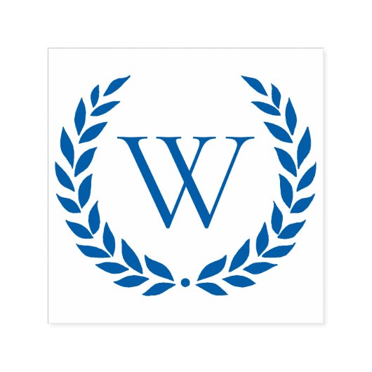 ローレルリースモノグラムのイニシャル セルフインキングスタンプ (デザイン)