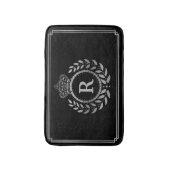 ローレルリースモノグラムのクラウンシルバーブ王室のラック バスマット (正面縦)