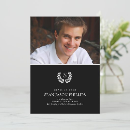 ローレルリースモノグラム法卒業招待状 招待状 (スタンド正面)