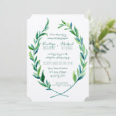 ローレルリースユーカリプスリーフブランチモダンシンプル 招待状 (スタンド正面)